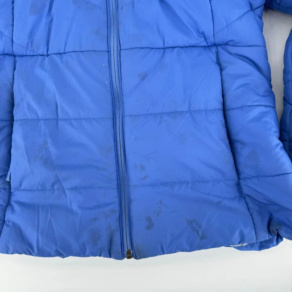 Columbia Kids Blue Puffer Hooded Jacket‎ Size XL Winter Snow Warm Coat flaws